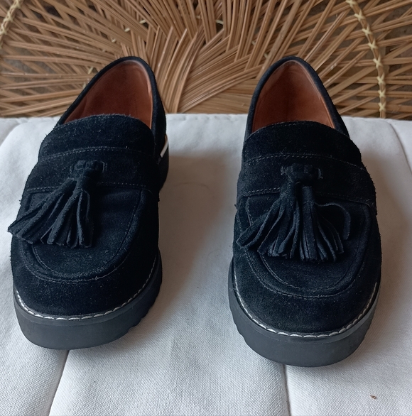 Franco Sarto Women's Black Suede Tassel Loafers_8 - Picture 2 of 6